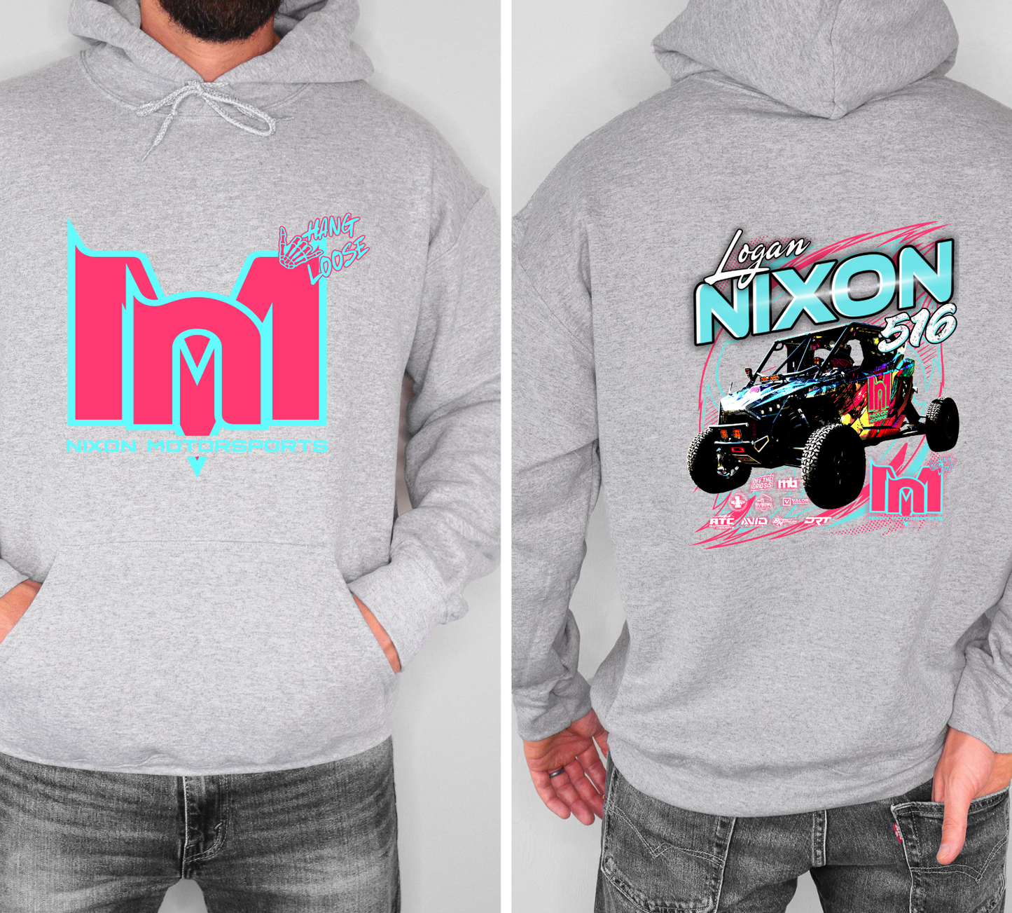 Grey Nixon Racing Hoodie