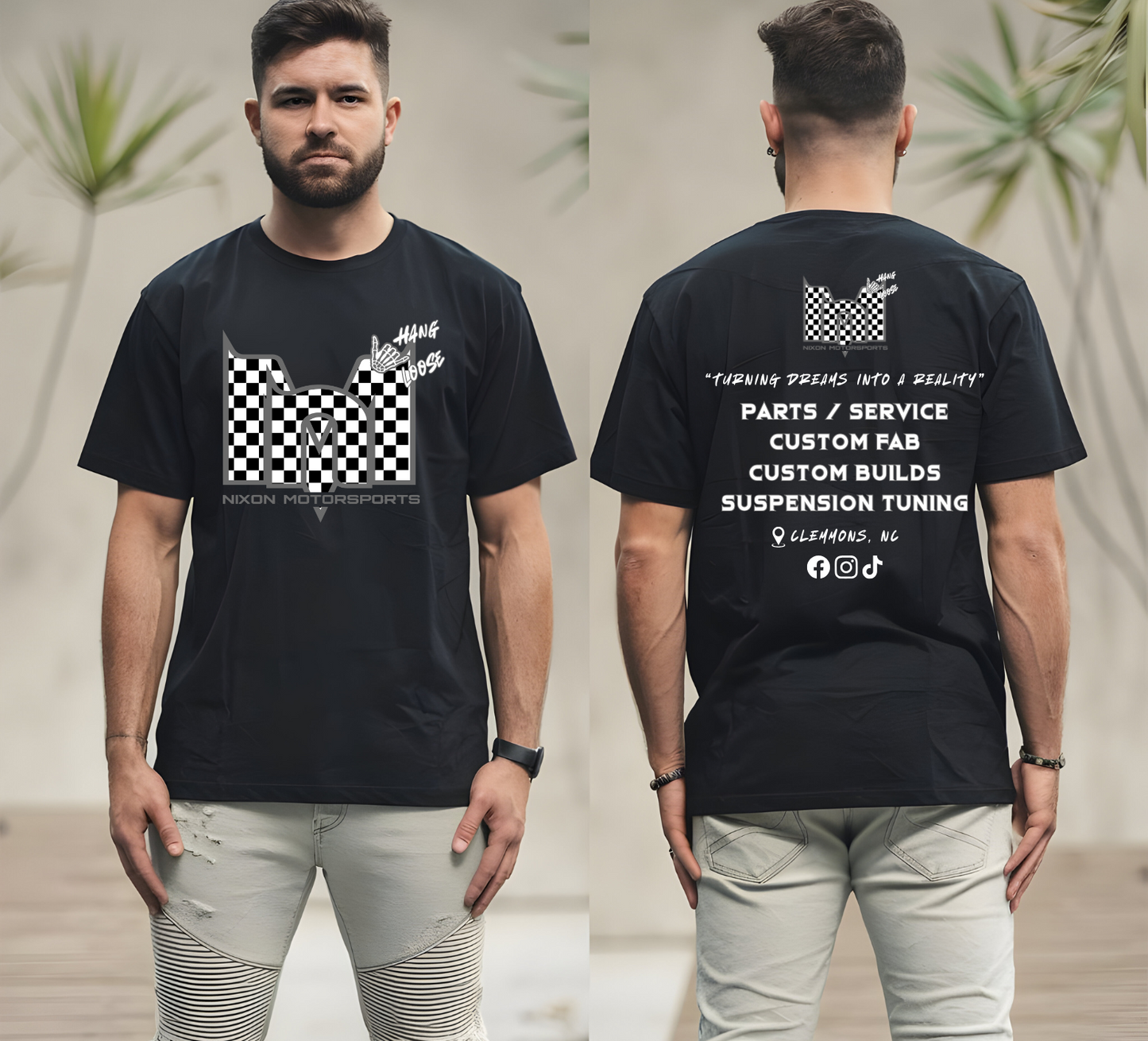 Checkered T-Shirts PINK & GREY