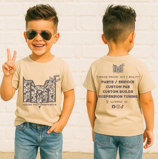 Kids camo logo sand tshirt