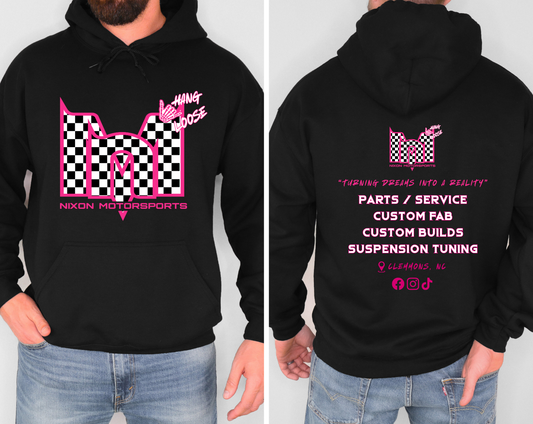 Pink Checkered Hoodie