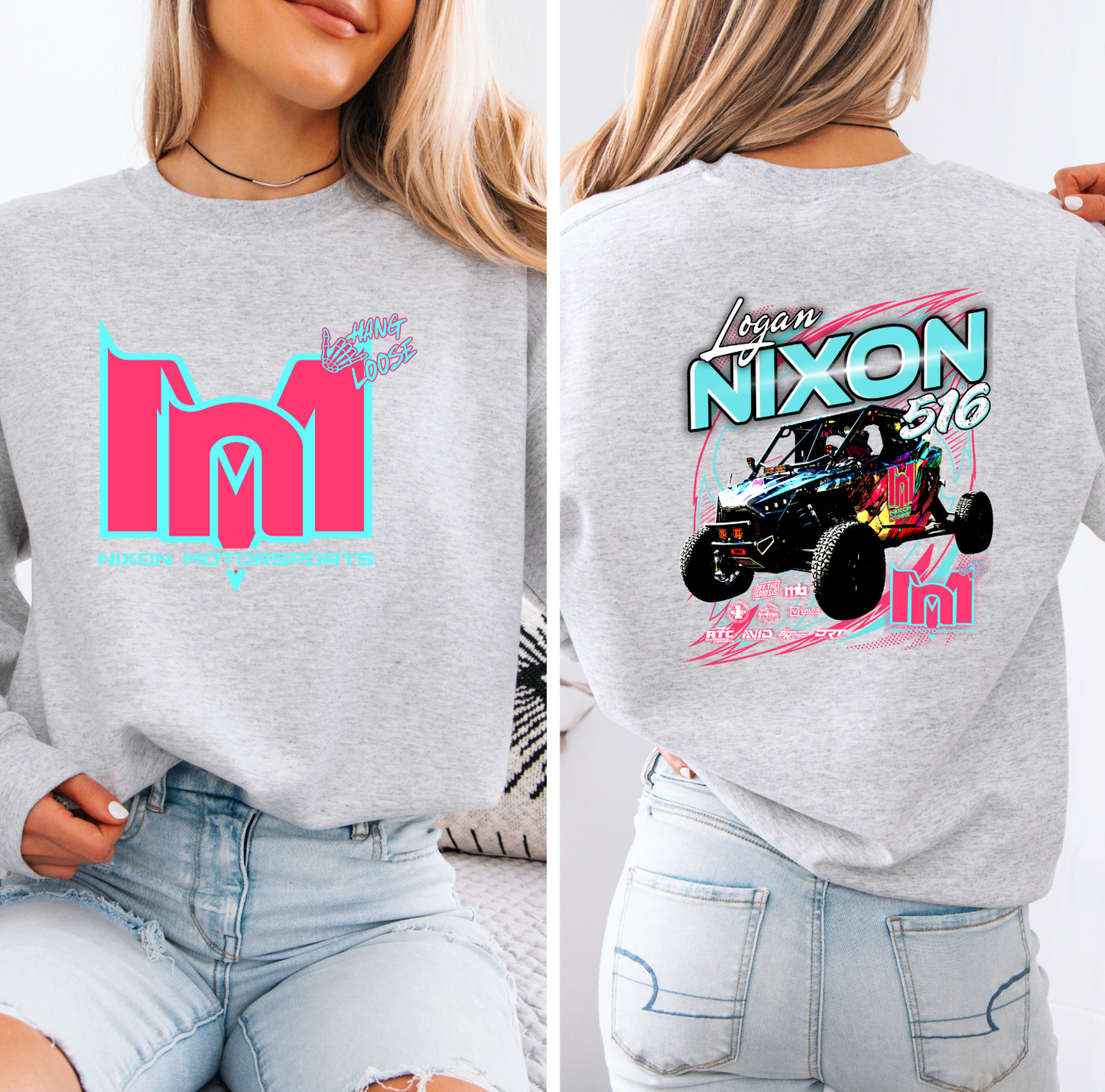 Grey Racing Crewneck