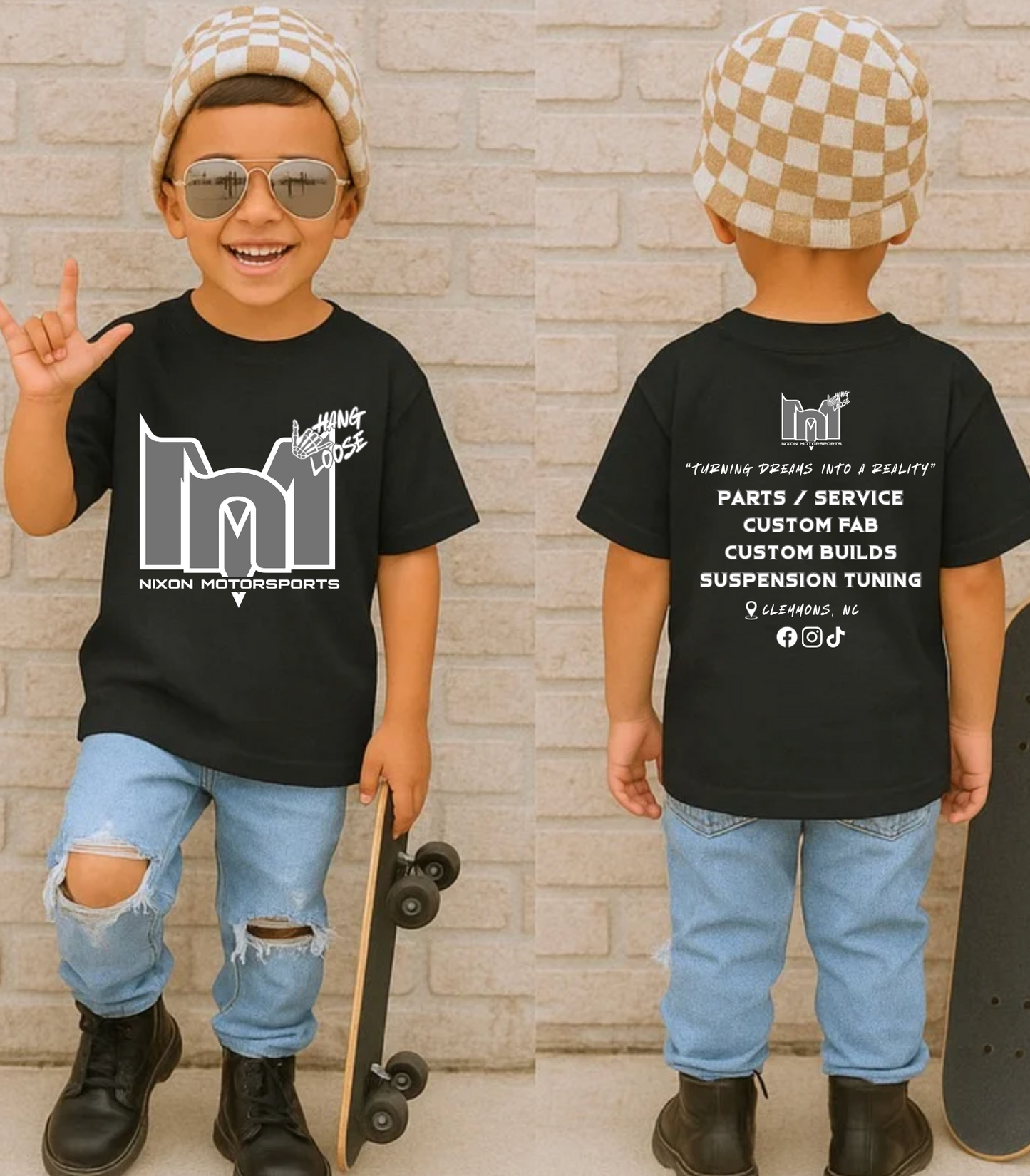 Kids grey/white black tshirt